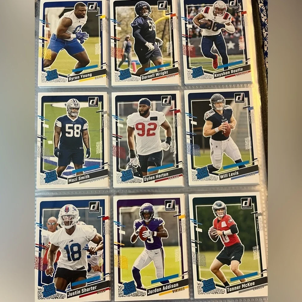 ⭐️ 🏈 2023 Rookie Cards Panini Donruss Football Cards -Over 95 Rated Rookies #B2